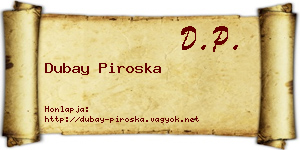 Dubay Piroska névjegykártya